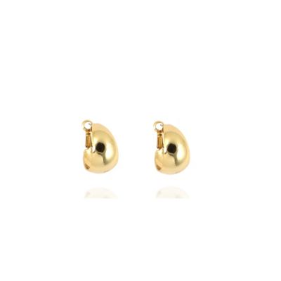 Gold tone 14k medium band earrings